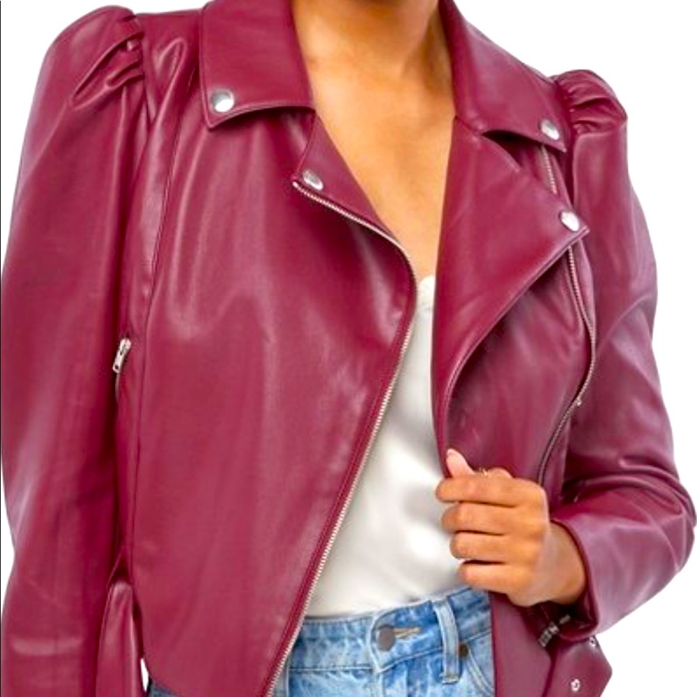 Burgundy Moto Jacket